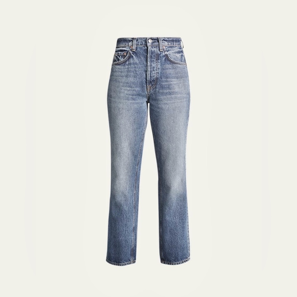 AGOLDE Riley Straight Leg Jeans in Medium Vintage Wash Blue
